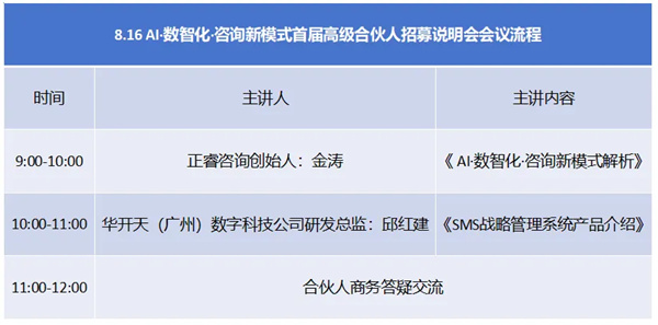 AI·數(shù)智化·咨詢(xún)新模式首屆高級(jí)合伙人招募說(shuō)明會(huì)震撼來(lái)襲！